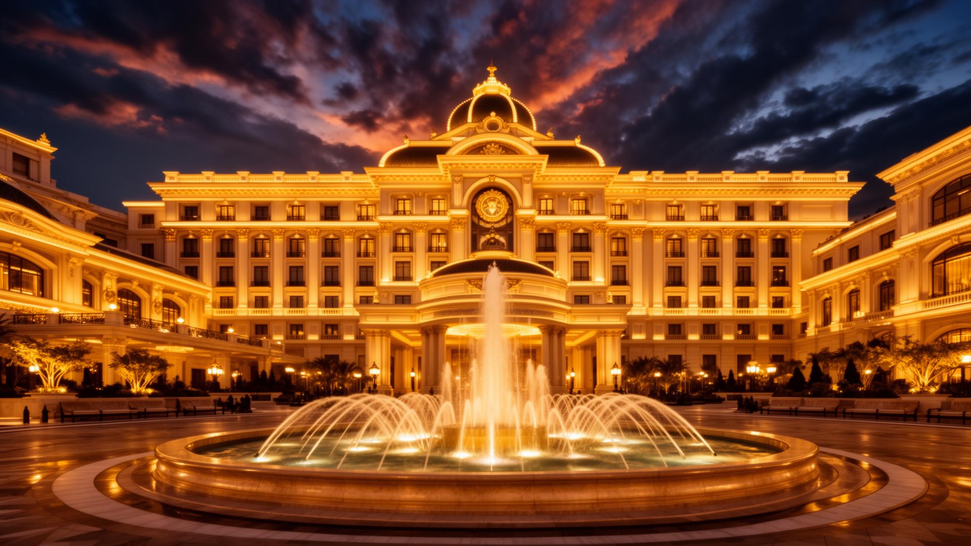 Luxury casino resort at night